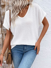 Lace Detail Round Neck Short Sleeve T-Shirt OutfitFlow